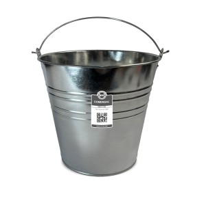 Wiadro budowlane metalowe do mieszania mas / ocynkowane / SREBRNE / 12L [COMENSAL BASIC E-COM]